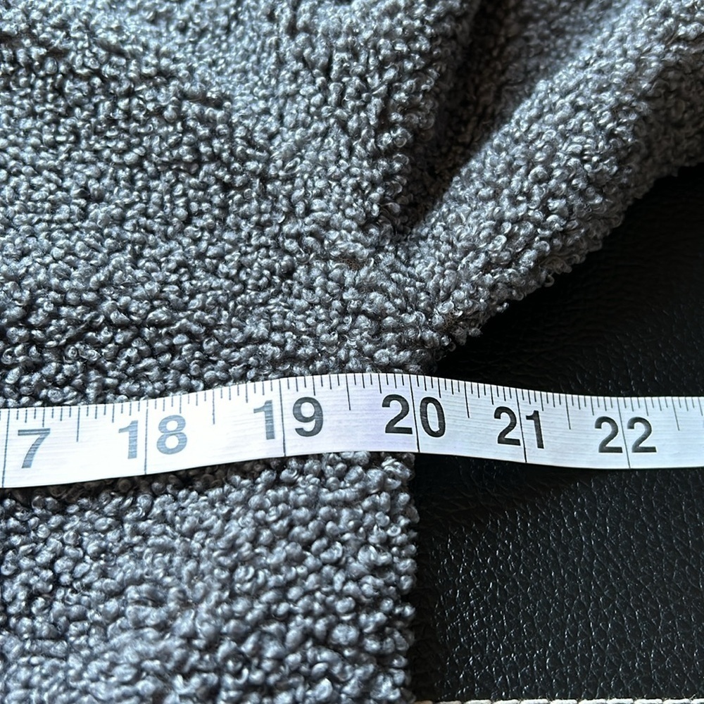 Anthropologie Current Air Sherpa Hoodie Gray Faux Shearling Sweater Size S - Picture 12 of 13